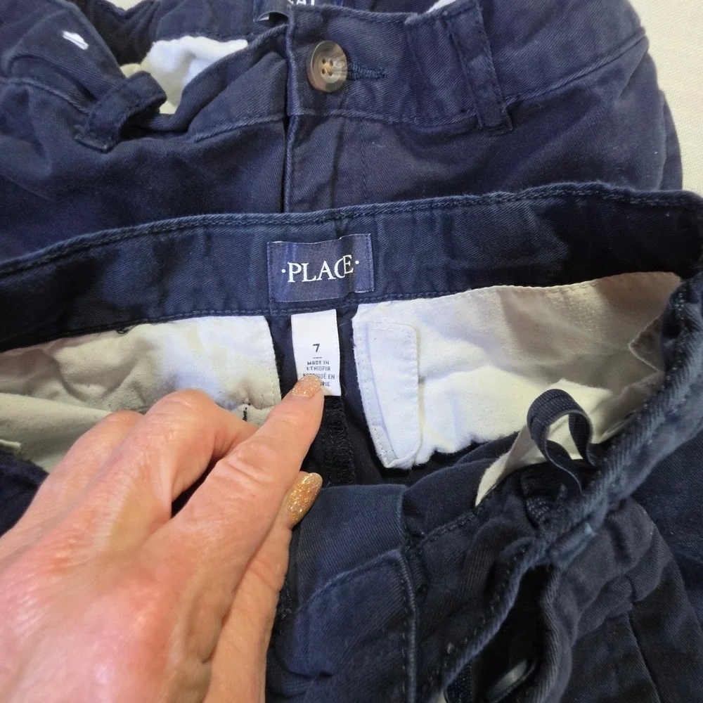Childrens Place Boys Navy Blue Chino School Uniform Pants Bundle Size 7 Lot of 3